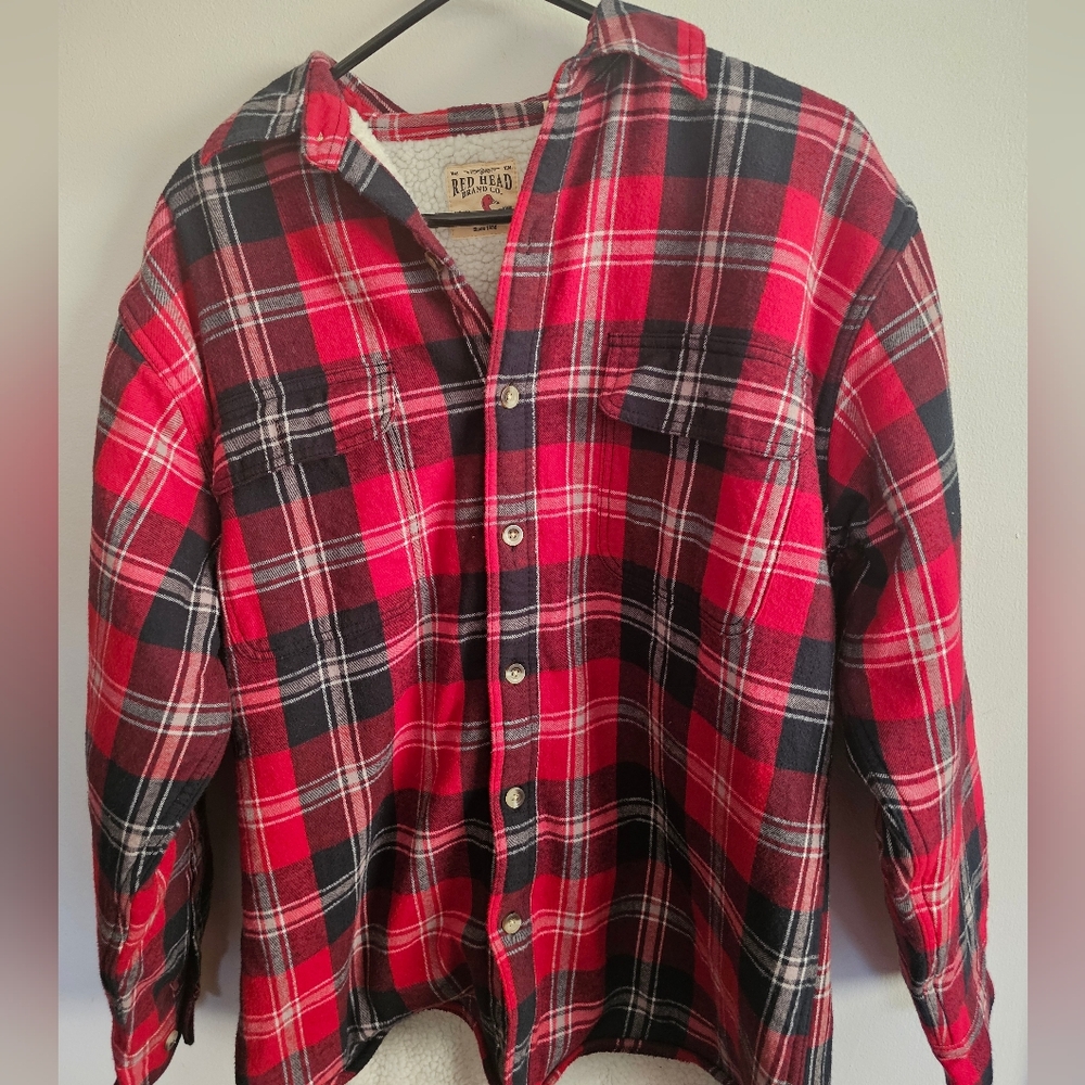 RedHead Plaid Shirt with Sherpa Lining